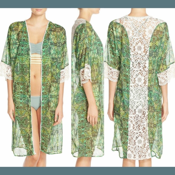 NWT Maaji Cacti Road Lace Cover-Up in Green [SZ‎ ONE SIZE ] - Picture 1 of 8